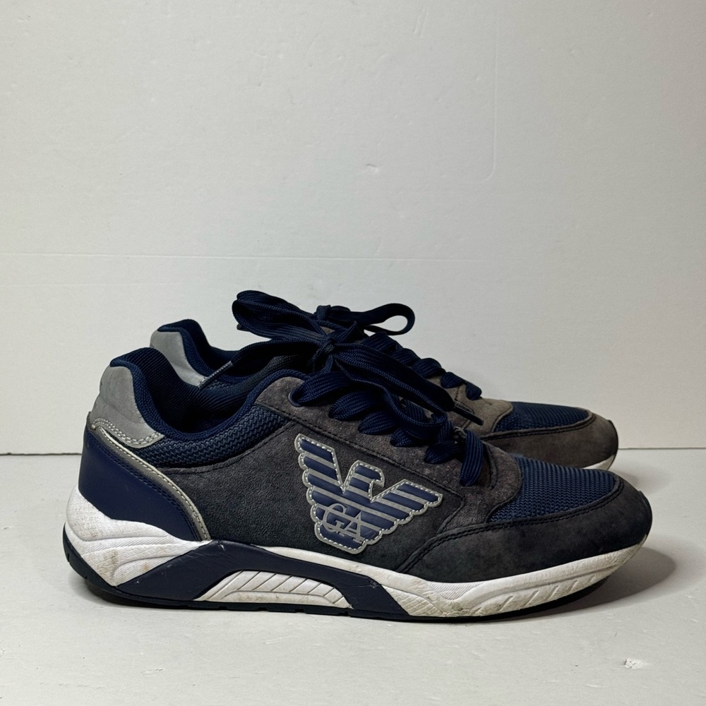 Emporio Armani Slate Blue Men's Sneakers
